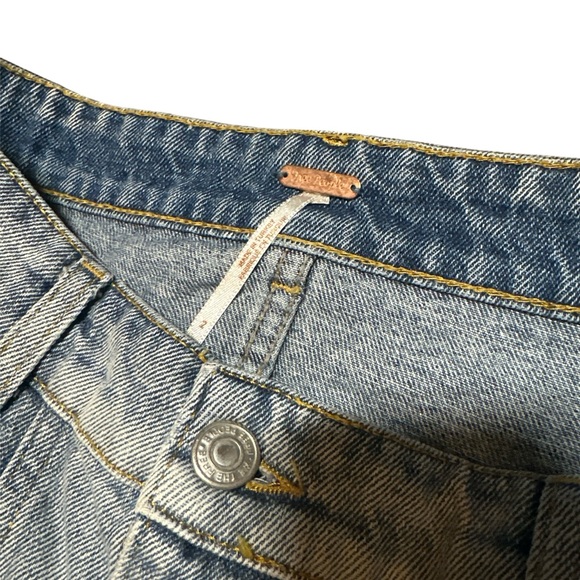 FREE PEOPLE Distressed Denim Mini Skirt - Picture 3 of 4